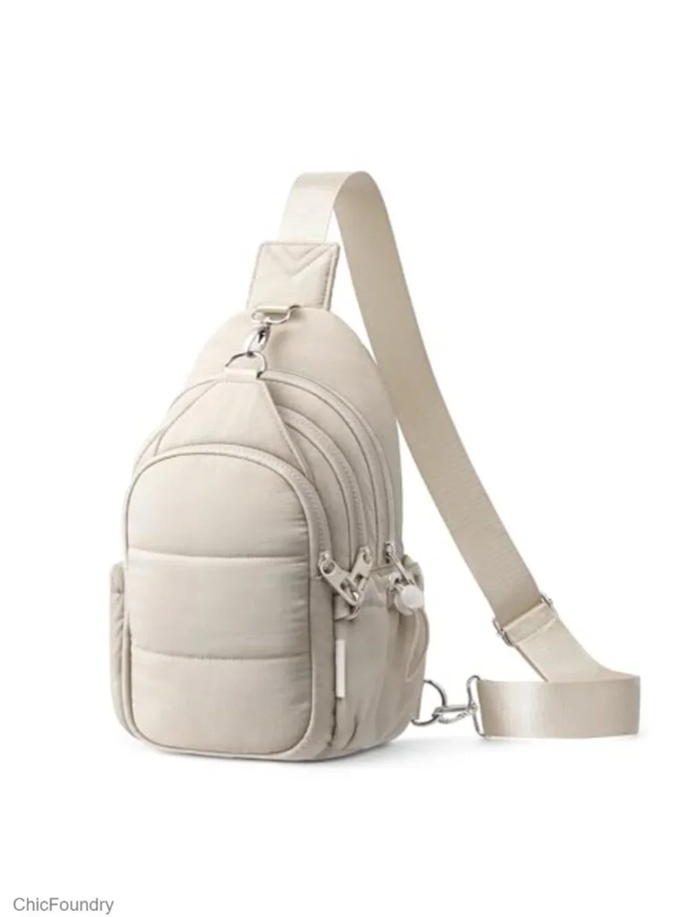 Anti-Theft Crossbody Sling Bag for Travel with RFID Blocking Puffer Fabric